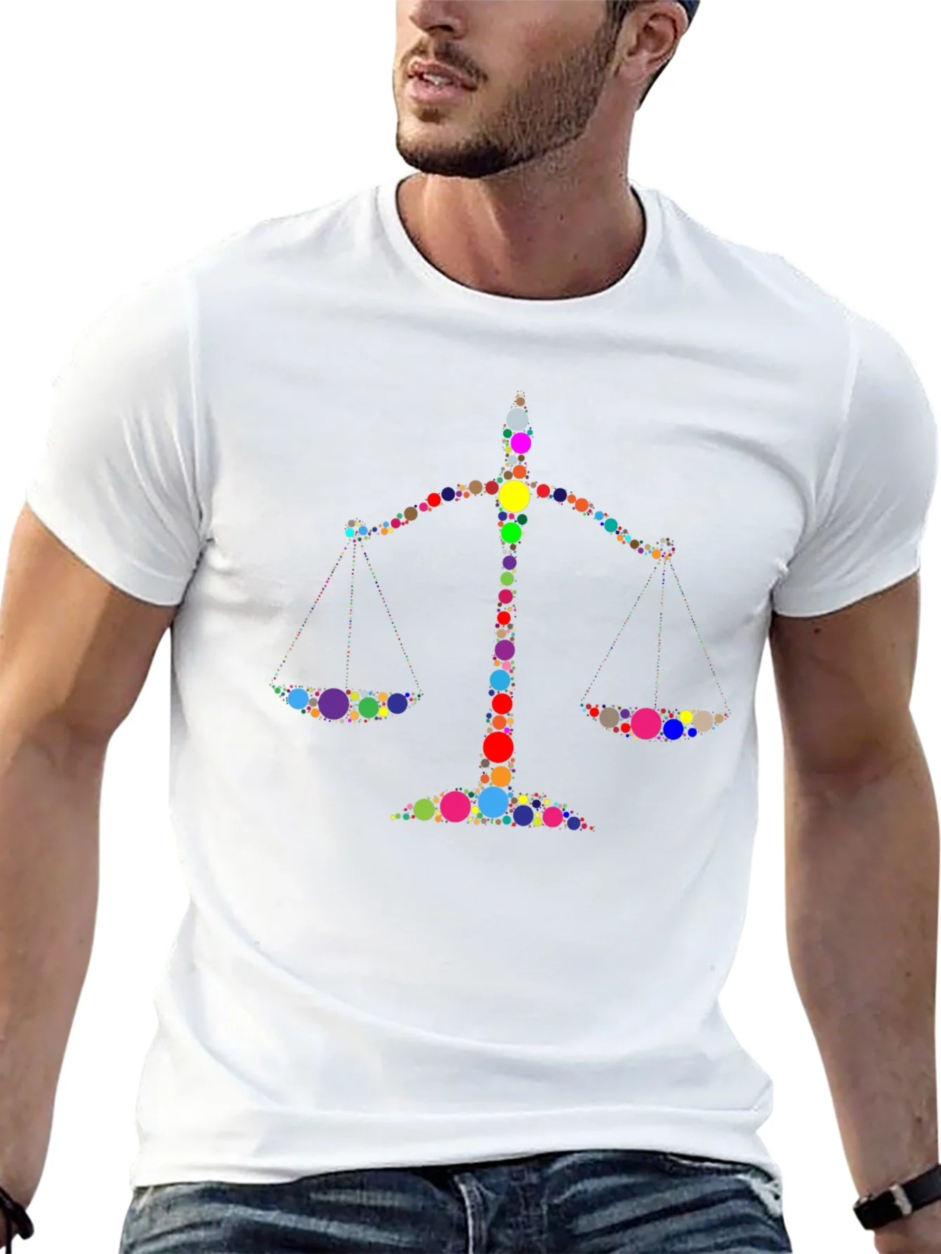 Justice Scales Graphic Black T-Shirt