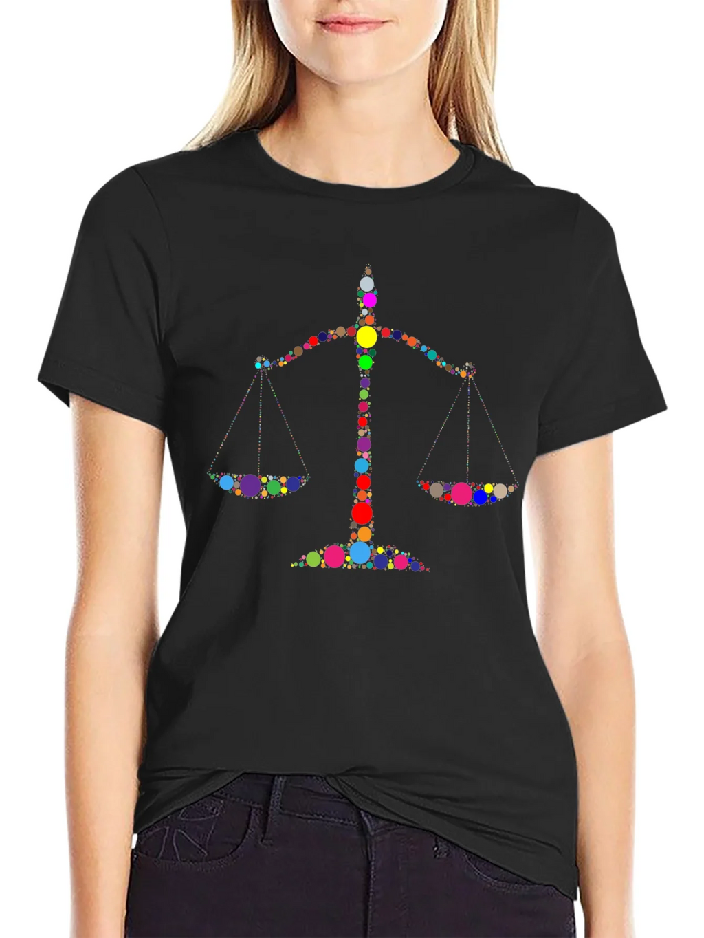 Justice Scales Graphic Black T-Shirt