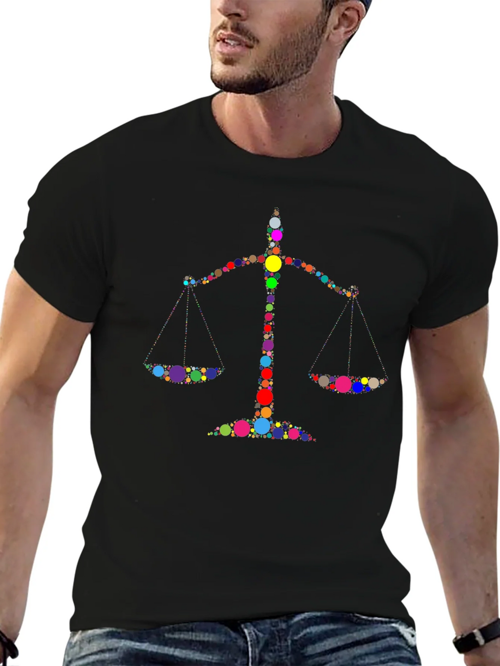 Justice Scales Graphic Black T-Shirt