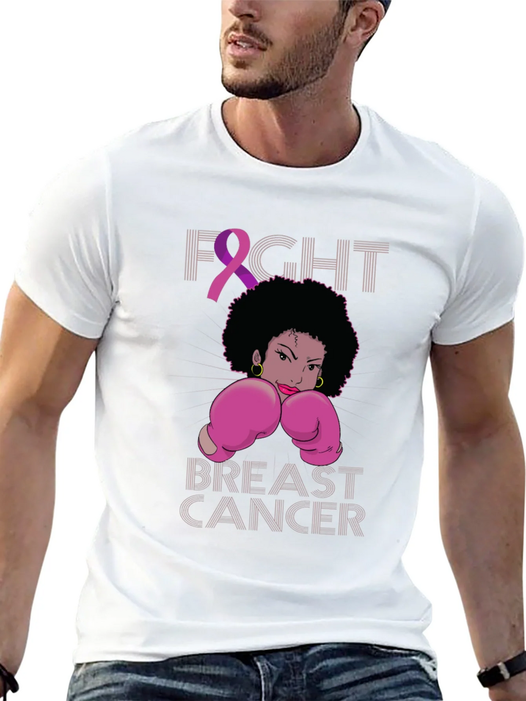 Fight Breast Cancer Boxing Woman T-Shirt