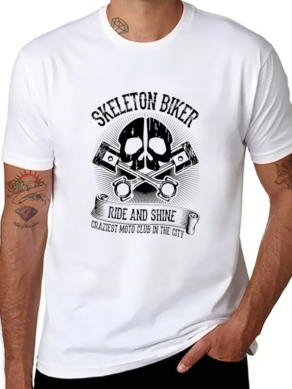 Skeleton Biker Ride and Shine Tee