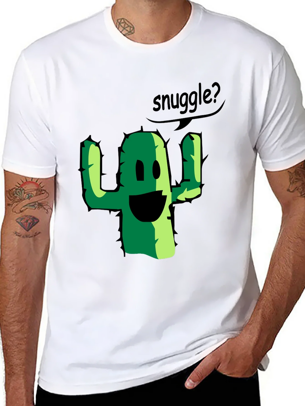 Snuggle Cactus Graphic Tee - Black