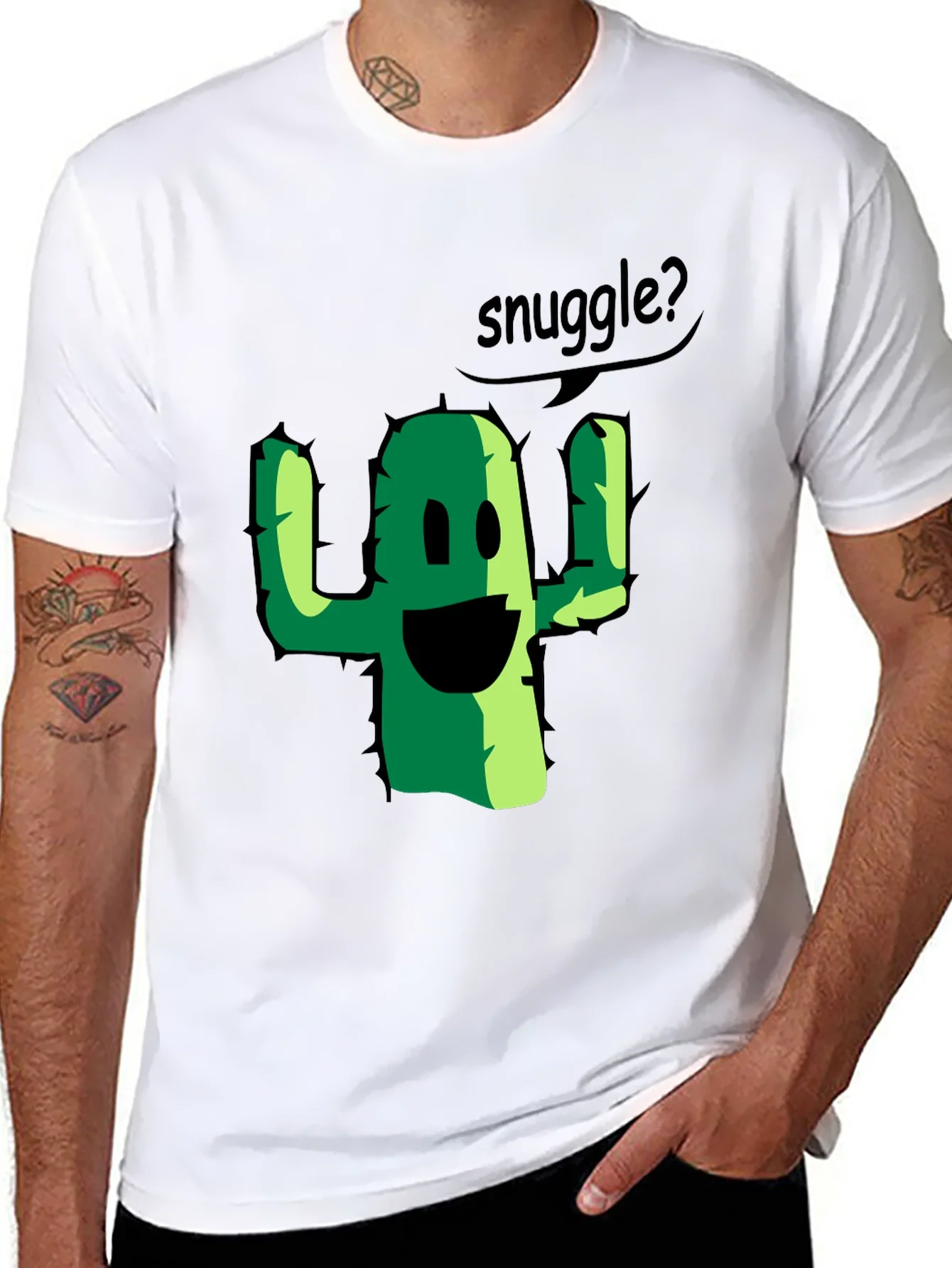 Snuggle Cactus Graphic Tee - Black