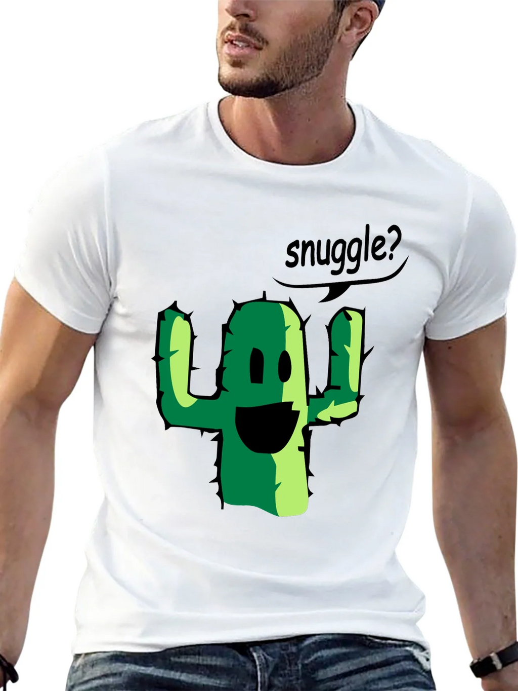 Snuggle Cactus Graphic Tee - Black