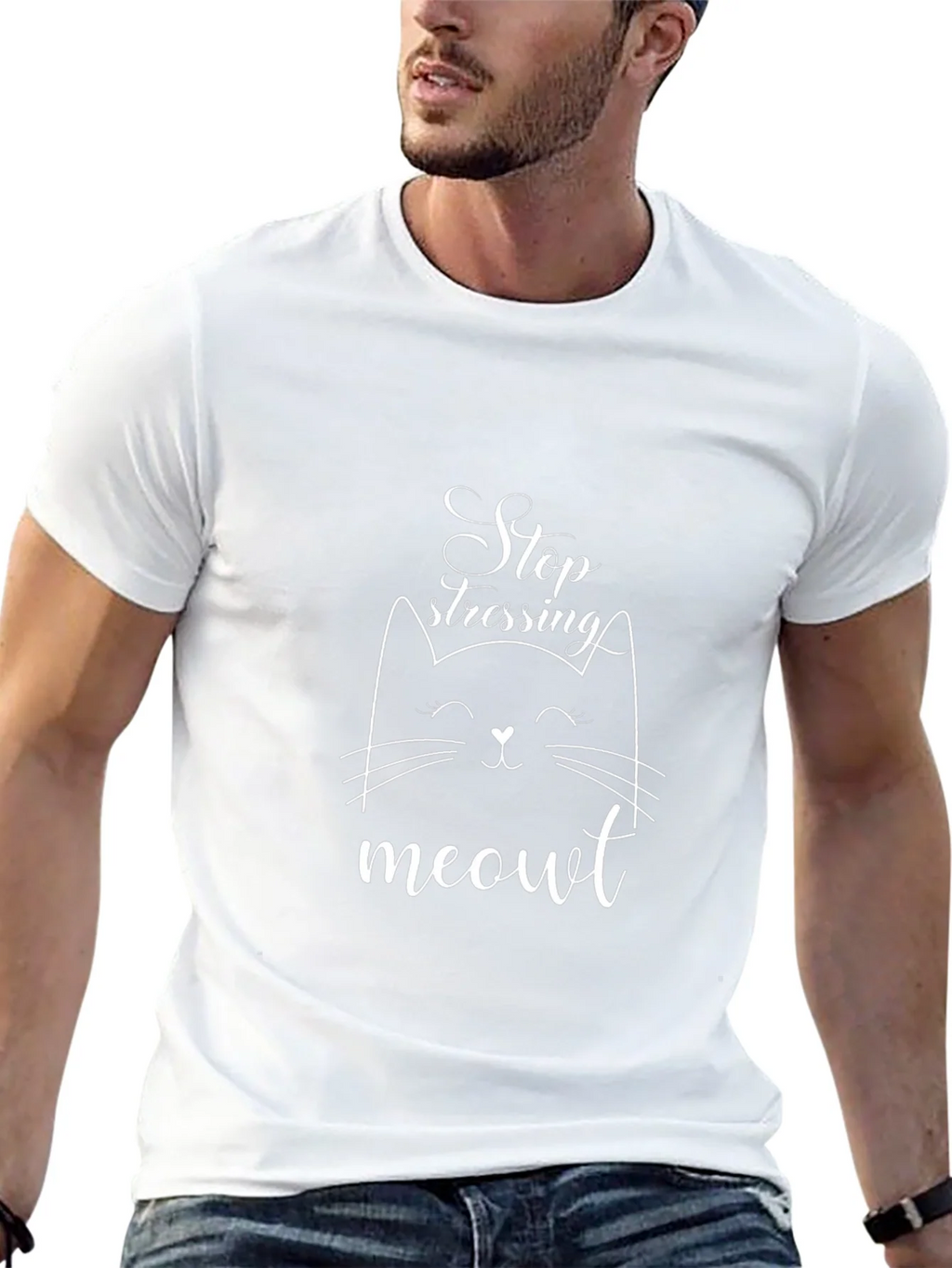 Stop Stressing Meowt Black T-Shirt