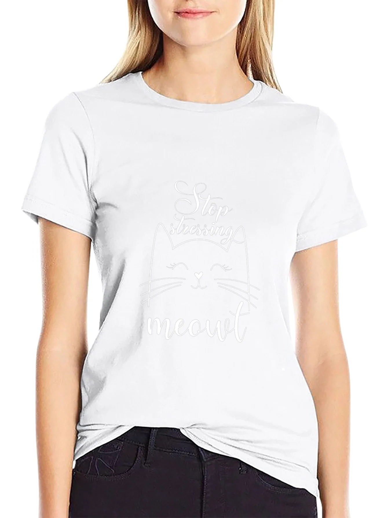 Stop Stressing Meowt Black T-Shirt