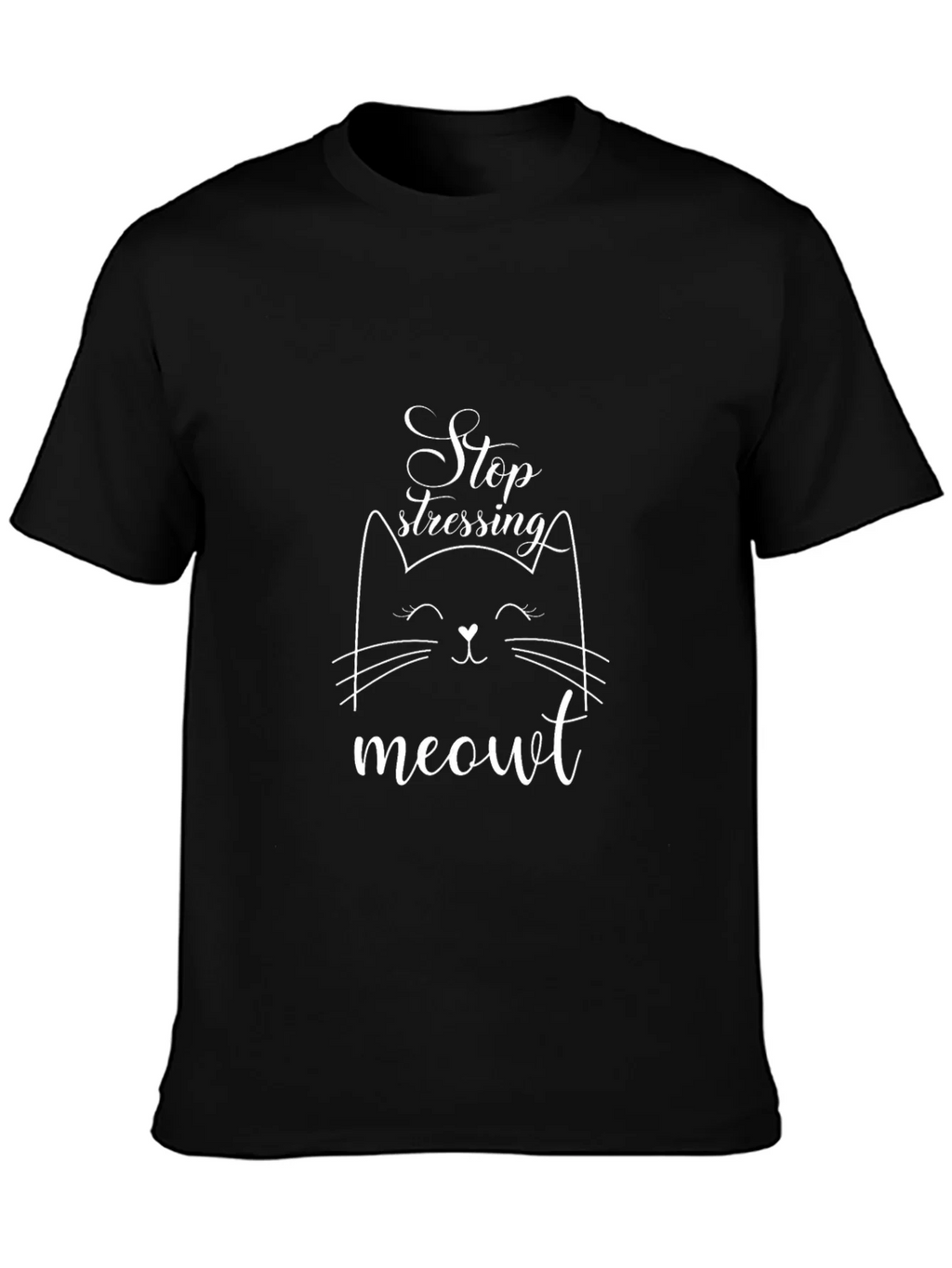Stop Stressing Meowt Black T-Shirt