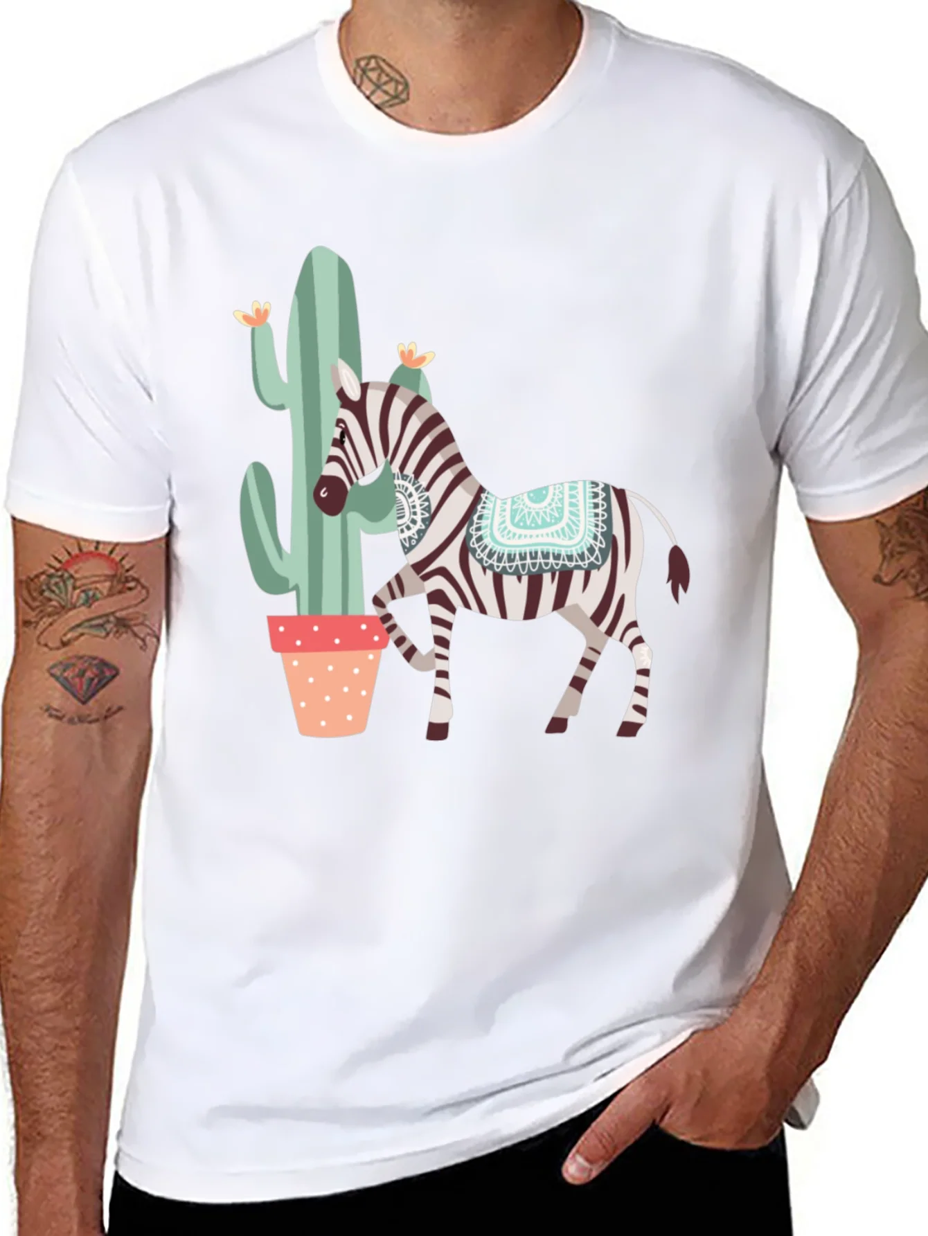 Zebra & Cactus Graphic T-Shirt