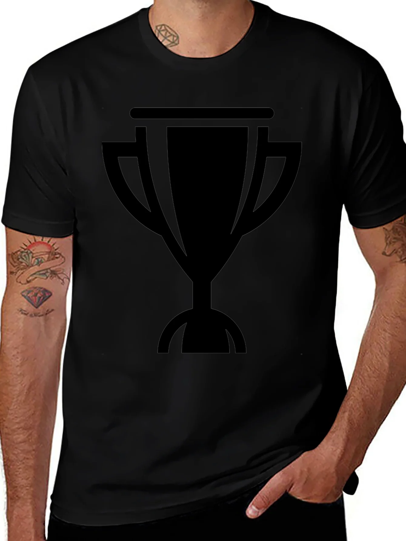Black Trophy Graphic Tee - Mens Short Sleeve Shirt