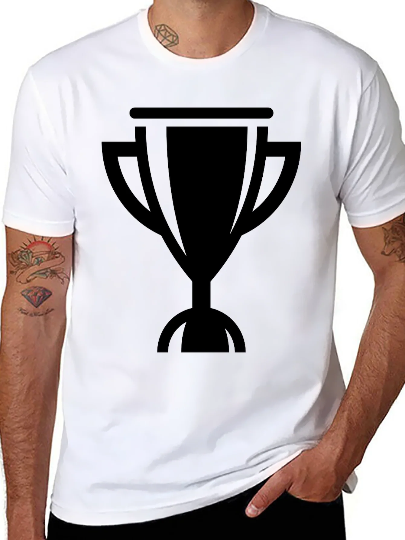 Black Trophy Graphic Tee - Mens Short Sleeve Shirt