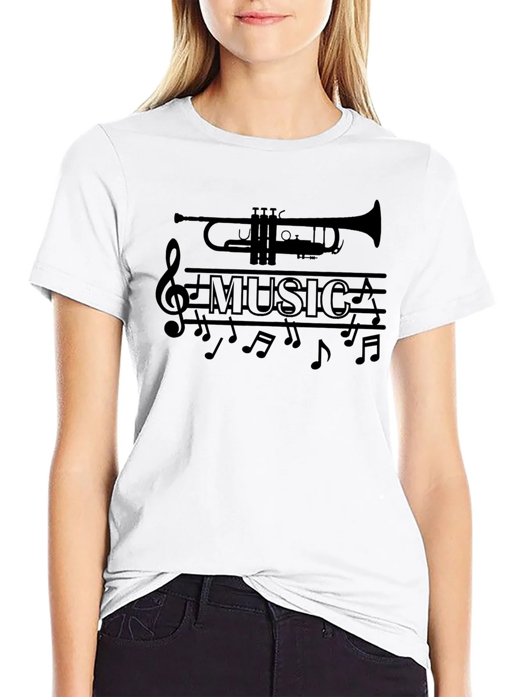 Music Lover Trumpet Graphic T-Shirt