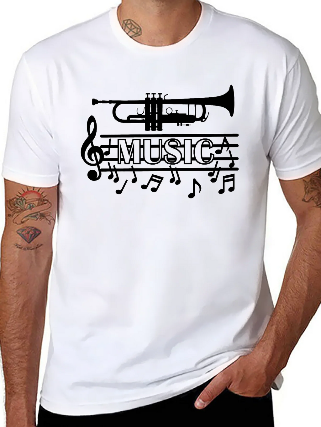 Music Lover Trumpet Graphic T-Shirt