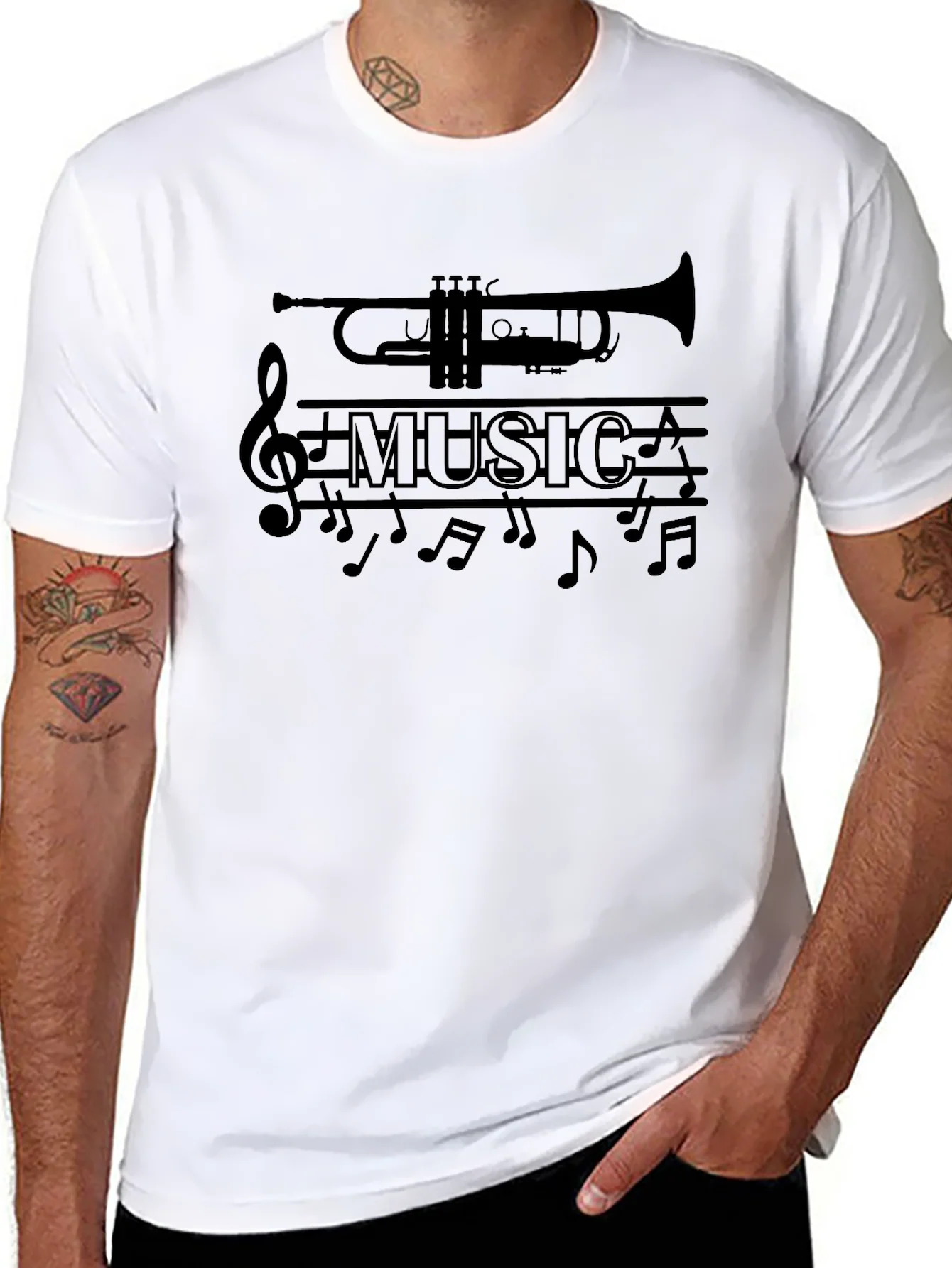 Music Lover Trumpet Graphic T-Shirt