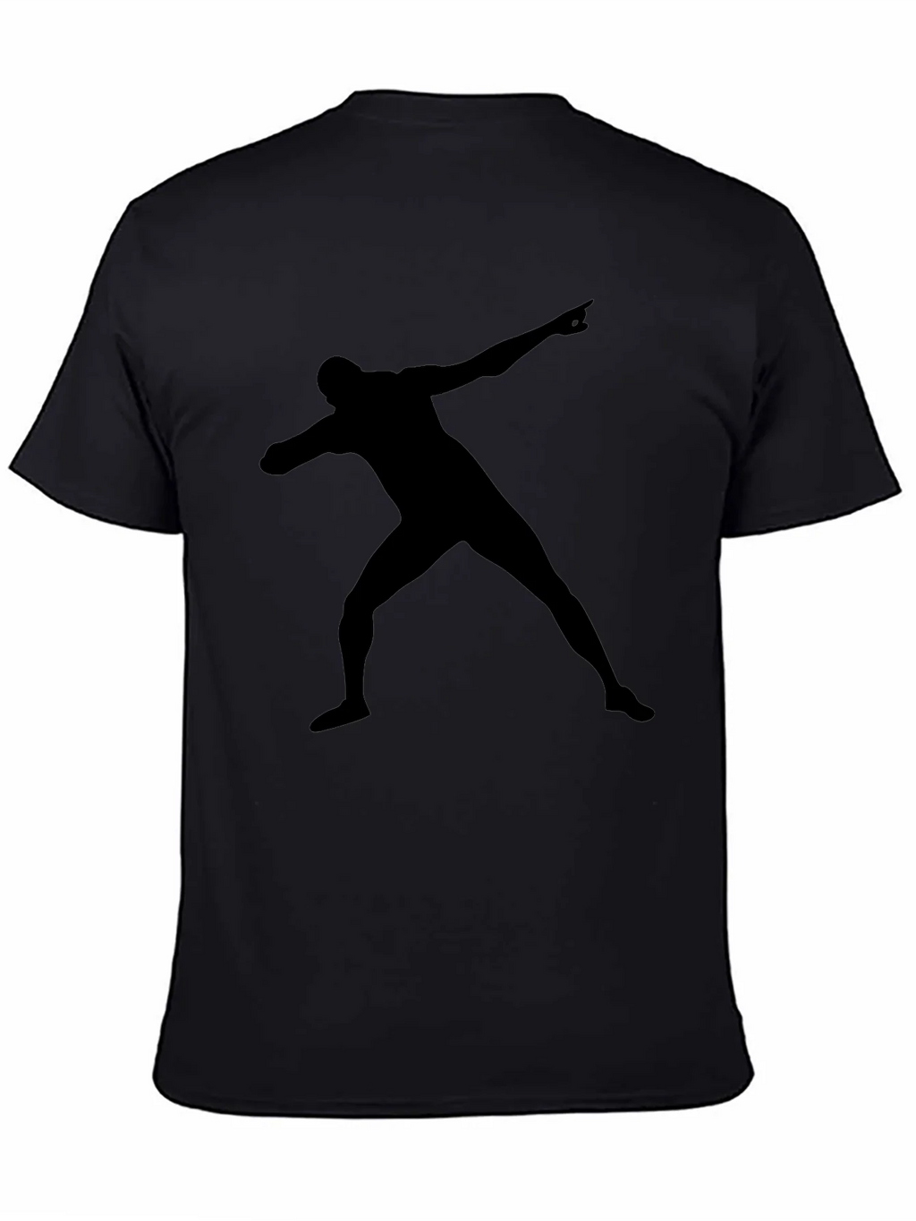 Black T-Shirt with Silhouette Man Design