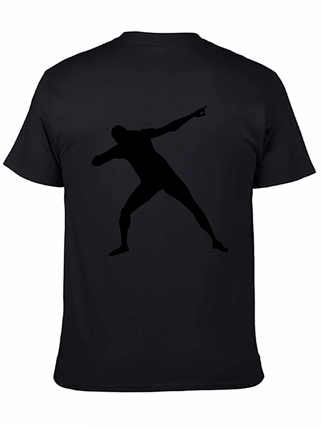Black T-Shirt with Silhouette Man Design
