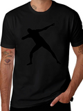 Black T-Shirt with Silhouette Man Design