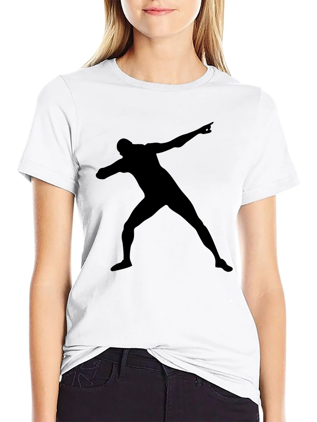 Black T-Shirt with Silhouette Man Design