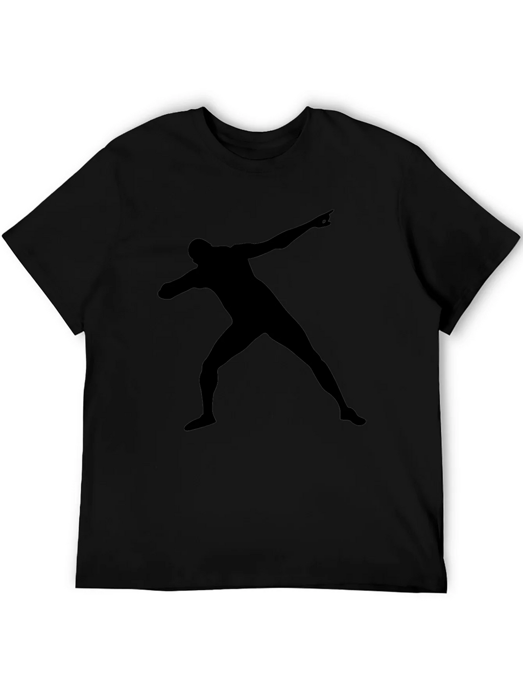Black T-Shirt with Silhouette Man Design