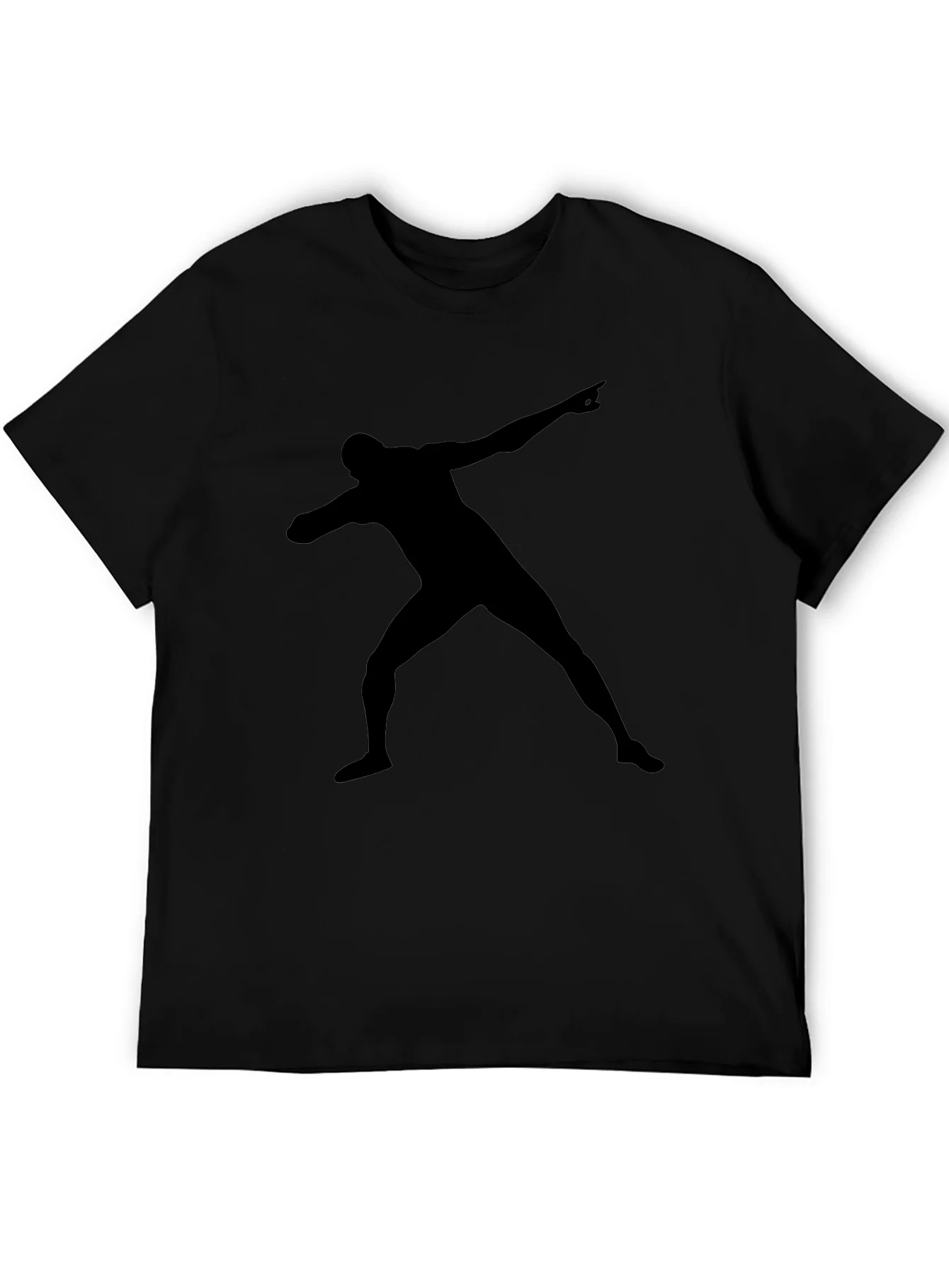 Black T-Shirt with Silhouette Man Design