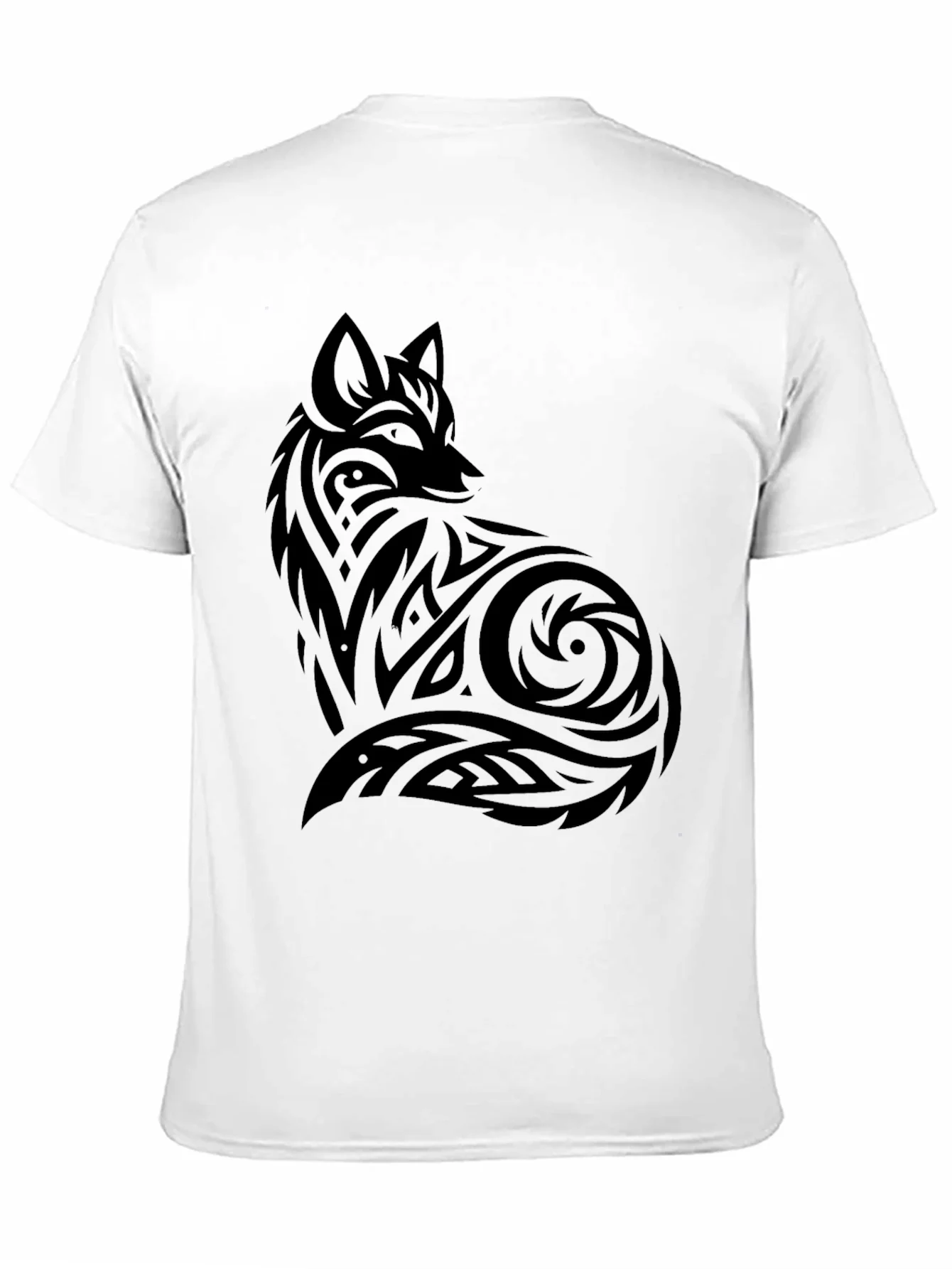 Tribal Fox Graphic Black T-Shirt
