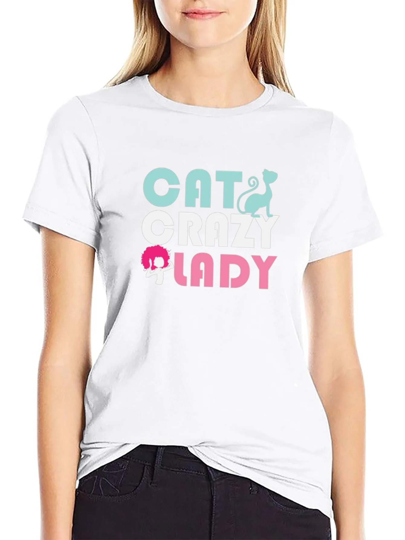 Cat Crazy Lady Graphic T-Shirt