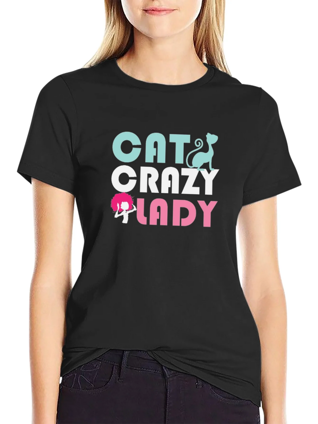 Cat Crazy Lady Graphic T-Shirt
