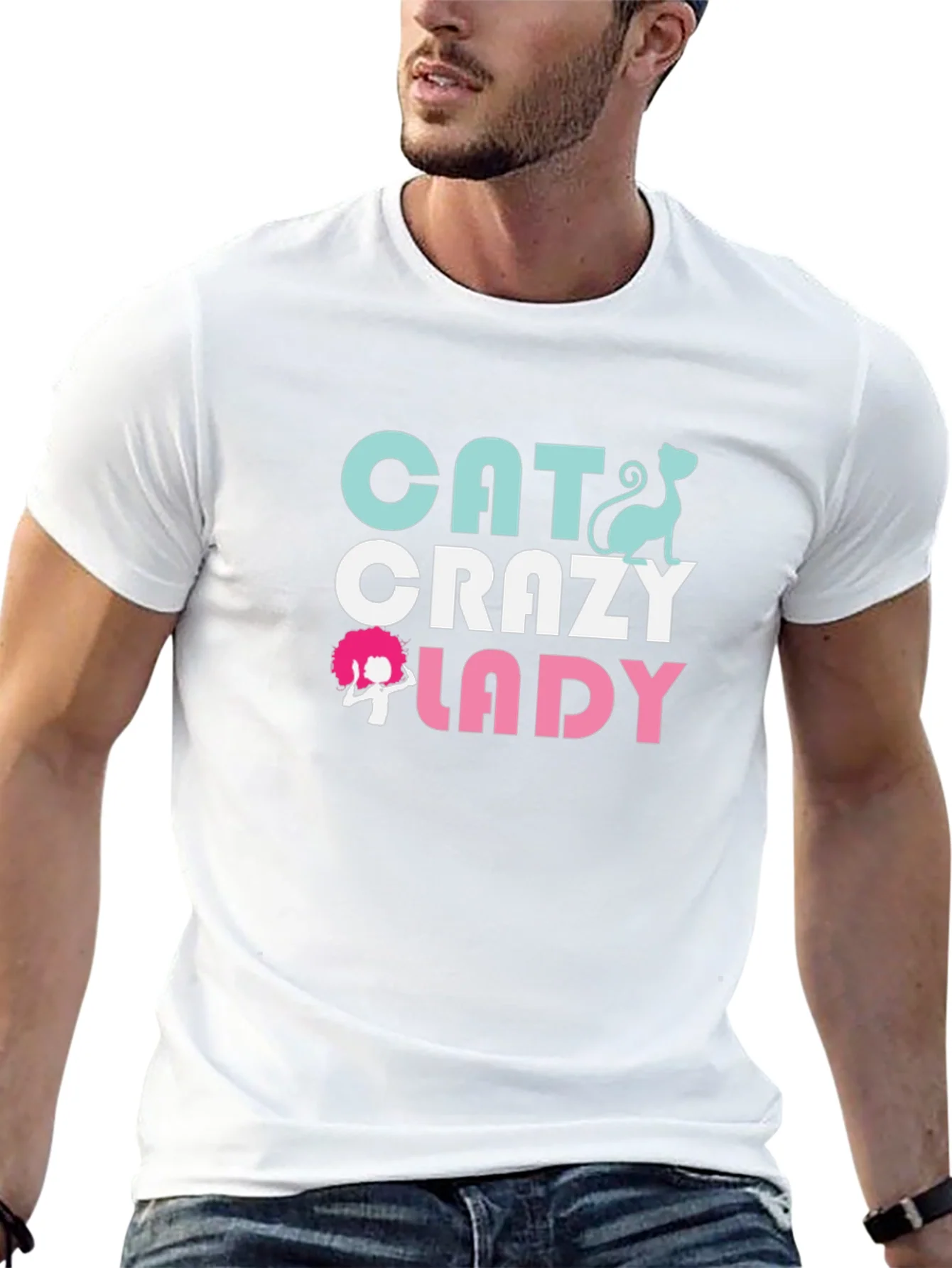 Cat Crazy Lady Graphic T-Shirt