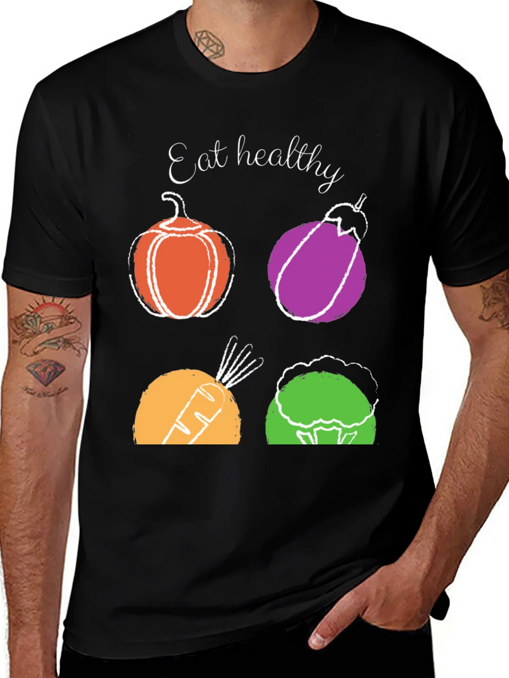 Eat Healthy T-Shirt: Vegetable Design Graphic Tee