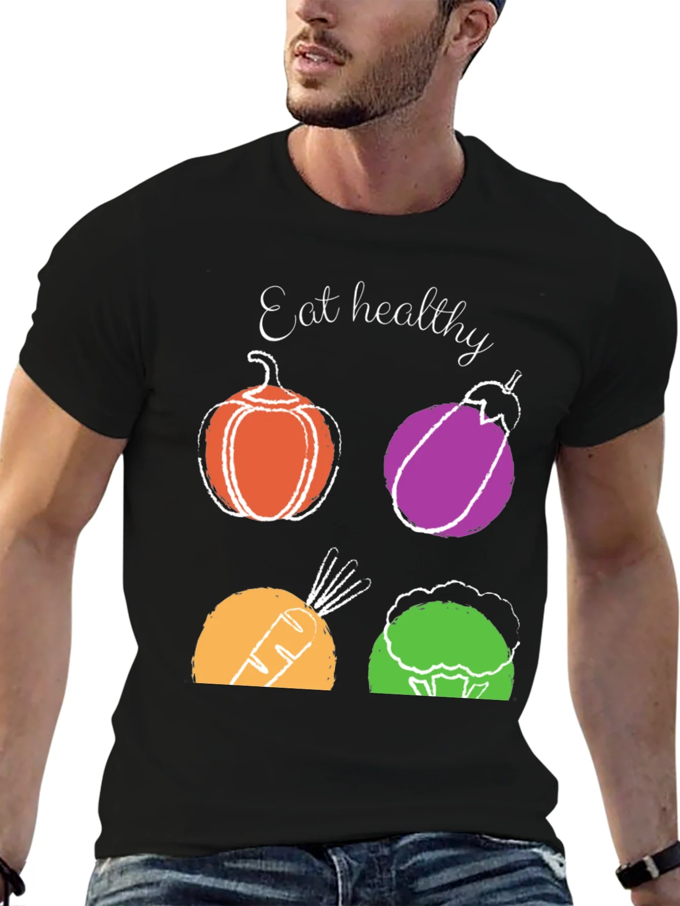 Eat Healthy T-Shirt: Vegetable Design Graphic Tee