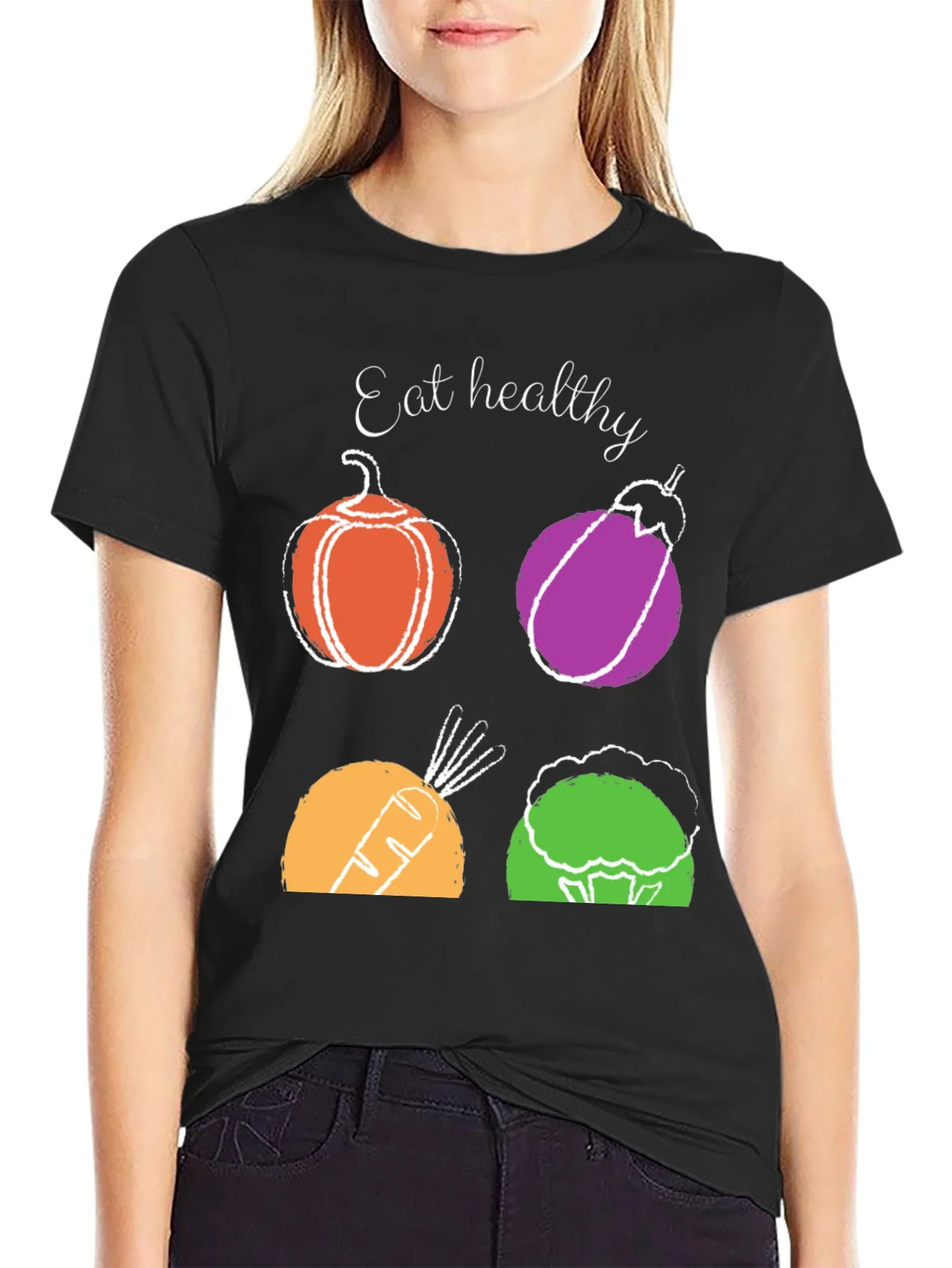 Eat Healthy T-Shirt: Vegetable Design Graphic Tee