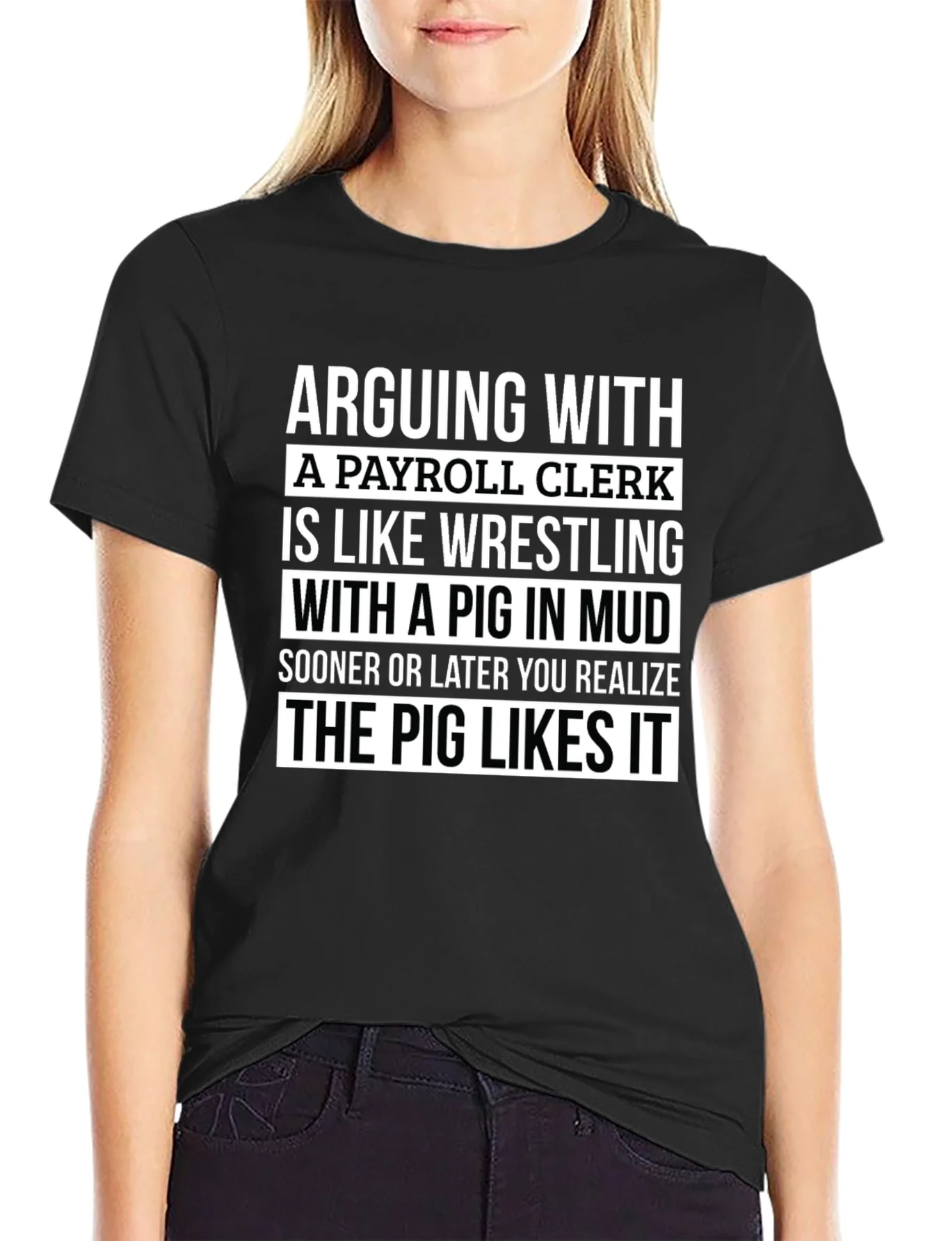 Payroll Clerk Pig T-Shirt Funny Work Tee