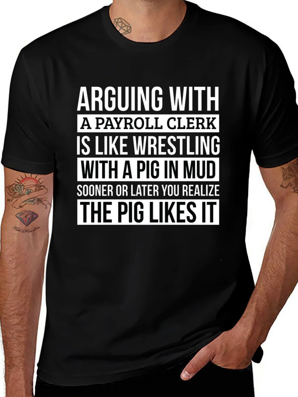 Payroll Clerk Pig T-Shirt Funny Work Tee