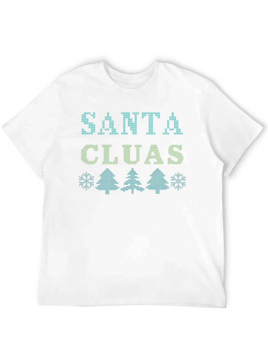 Santa Cluas Christmas Pattern Black T-Shirt